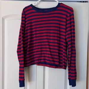 J. Crew Red and Blue Striped Women's t shirt